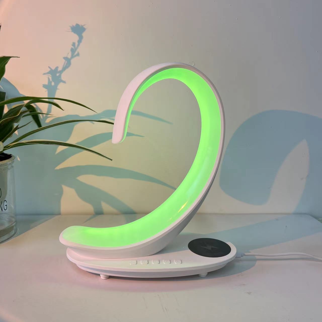 SwanGlow Multi-Functional Wireless Charger & Bluetooth Speaker - White