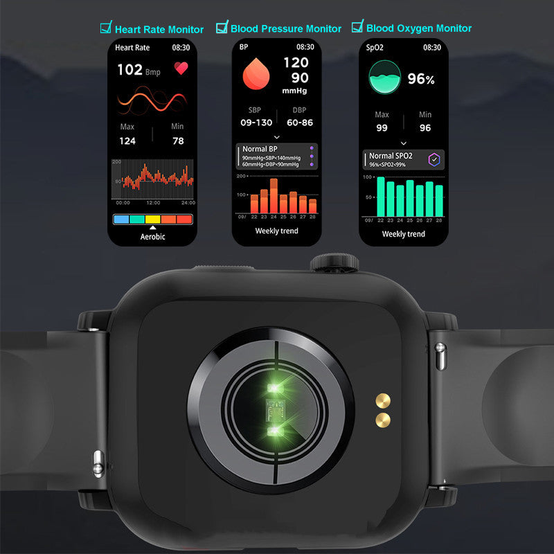 HealthTrack BT5.0 Sports Smartwatch with BP/SpO2 Monitor