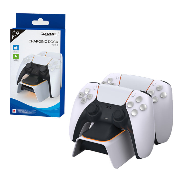 Dual PS5 Wireless Controller Charger Stand - ABS Black/White