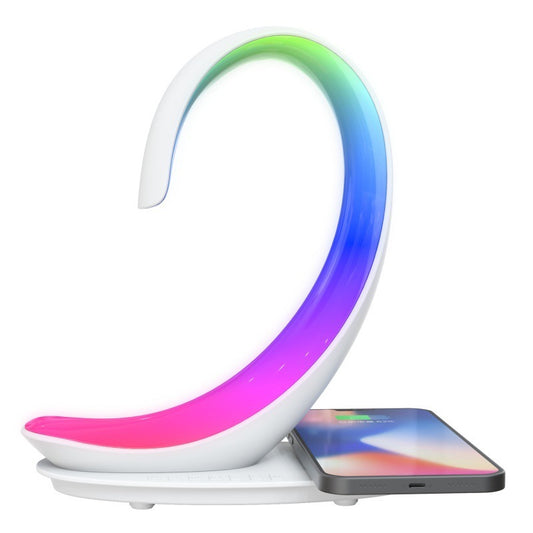 SwanGlow Multi-Functional Wireless Charger & Bluetooth Speaker - White