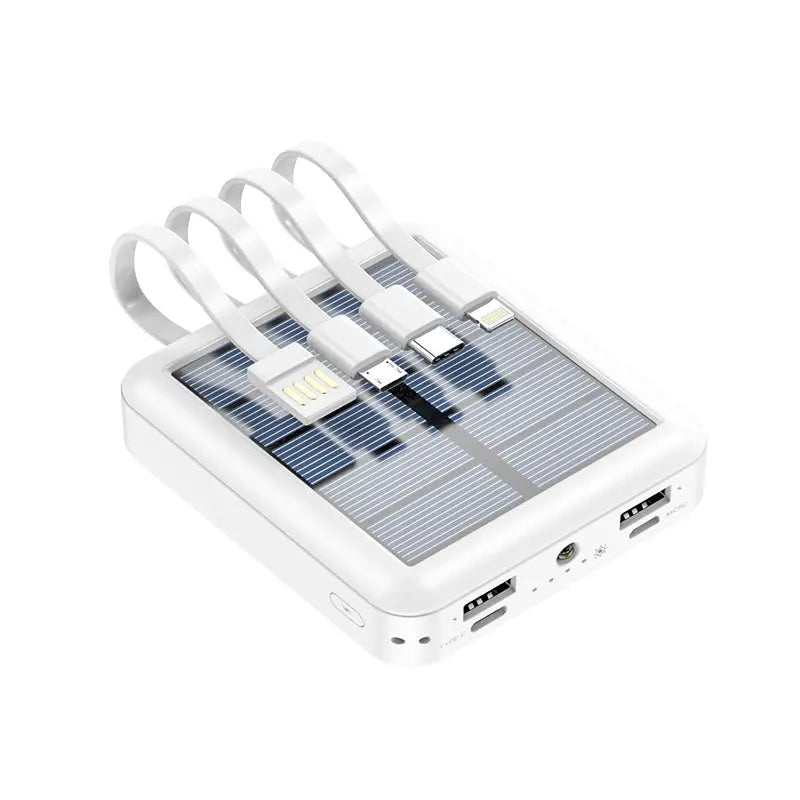 SolarCore 20000mAh 4-Cable Solar Power Bank