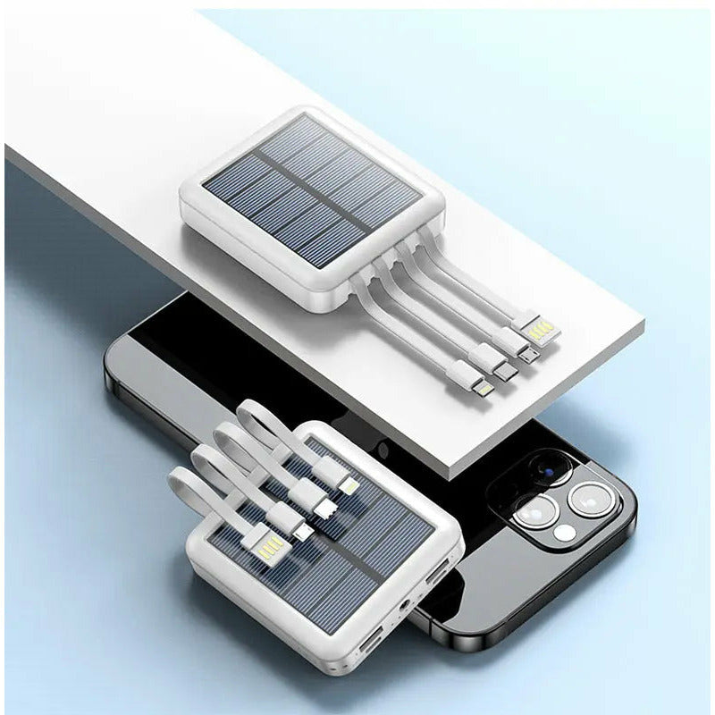SolarCore 20000mAh 4-Cable Solar Power Bank