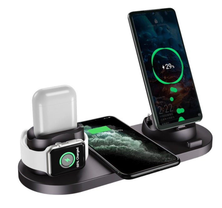 6-in-1 Fast Wireless Charging Dock Station - iPhone/Watch/Earbuds