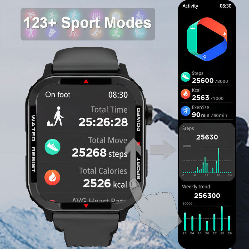 HealthTrack BT5.0 Sports Smartwatch with BP/SpO2 Monitor