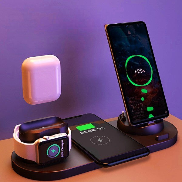6-in-1 Fast Wireless Charging Dock Station - iPhone/Watch/Earbuds