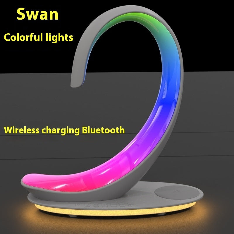 SwanGlow Multi-Functional Wireless Charger & Bluetooth Speaker - White